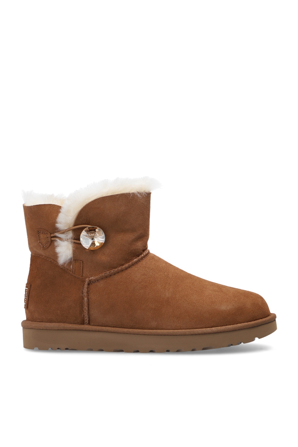 Brown 'W Mini Bailey Button Bling' suede snow boots UGG - Vitkac